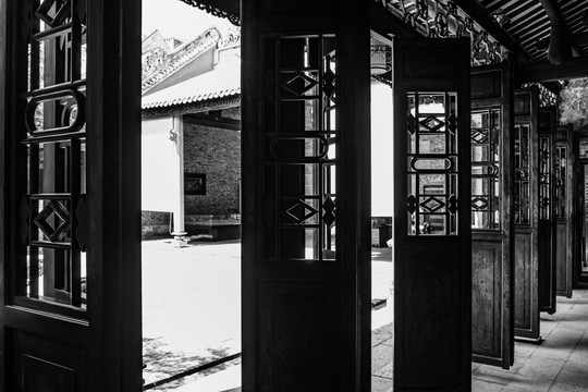 中式古典木门窗 黑白