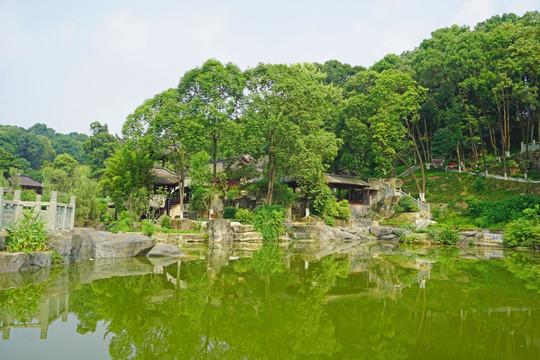 中式园林水景 小桥流水