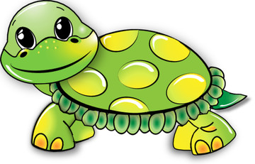 卡通矢量绿色乌龟