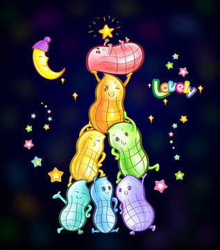 可愛花生插圖