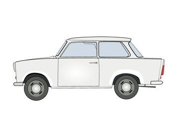 卡通小轎車汽車白色