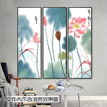 中式荷花裝飾畫