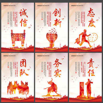 誠信創(chuàng)新團隊務(wù)實態(tài)度責(zé)任展板