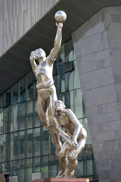 体育运动雕塑 排球运动塑像