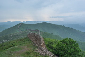 独石口长城 雷雨