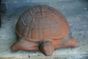 乌龟陶雕