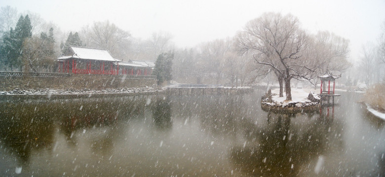 公园雪景