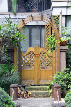 庭院大门 中式木门