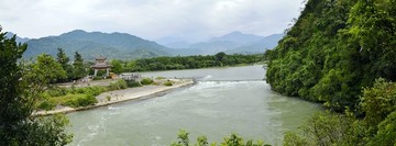 都江堰飞沙堰全景图