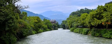 都江堰伏龙观全景图