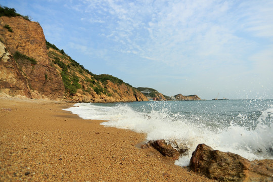 大连 渤海 海边风光 海浪飞扬