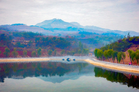 山水油畫