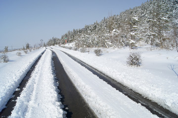 雪地车辙印