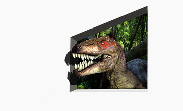 3D壁画恐龙窗口