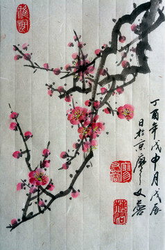 中國畫紅梅