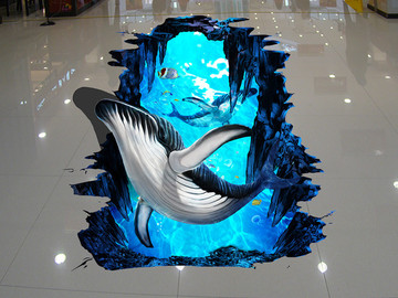 3D地畫鯨魚