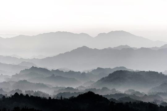 水墨青城山