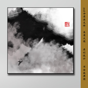 大寫意抽象山水裝飾畫