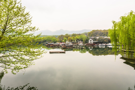 湖岸晨景