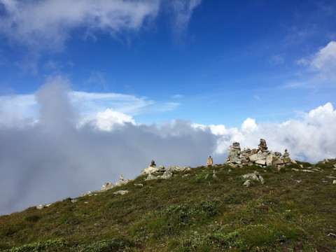 冰川遗迹 玛尼堆 秦岭 太白山