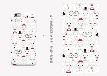 可爱卡通猪手机壳PSD图案