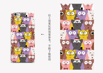 個(gè)性卡通萌豬手機(jī)殼圖案設(shè)計(jì)