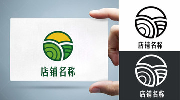 绿色健康农园农业logo标志