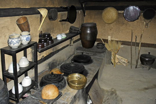 韩国传统民居内景 厨房