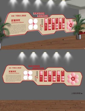 現(xiàn)代企業(yè)文化墻CDR模板