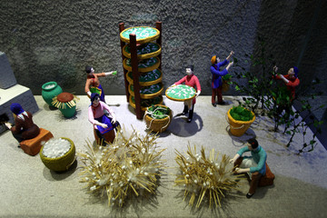 丝绸 丝绸博物馆 泥塑