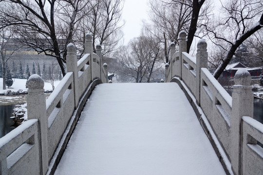 石桥雪景