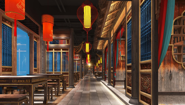 酒店走廊效果圖