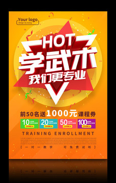 學(xué)武術(shù)我們更專業(yè)海報模板