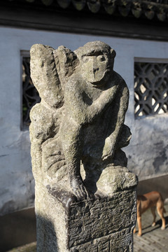 周庄 水乡 雕塑 猴子