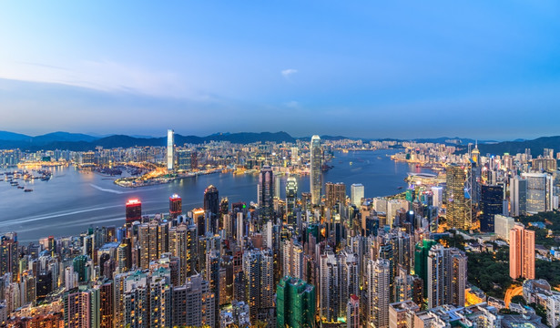 香港太平山顶城市夜景