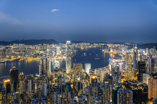 香港太平山顶城市夜景