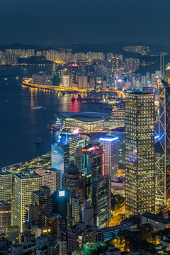 香港太平山顶城市夜景