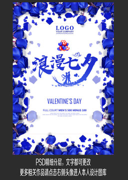 浪漫七夕情人節(jié)海報(bào)展板