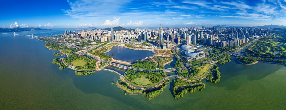 深圳南山区后海 深圳湾公园全景