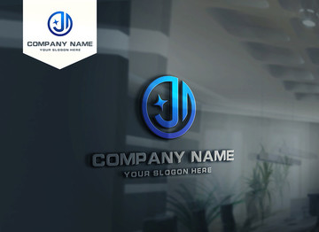 J字母 藍色 LOGO設計