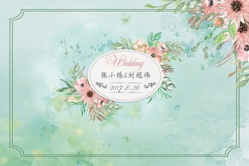 白綠 粉綠背景