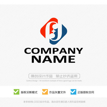 FJ字母 LOGO設計