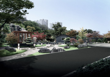 日式花園景觀效果圖