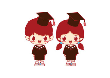 卡通男孩女孩 小博士 博學(xué)