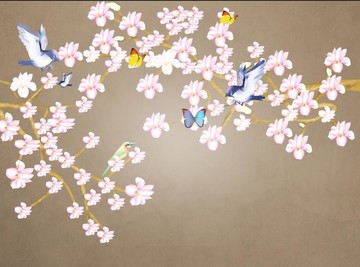 花鳥(niǎo)壁畫(huà)