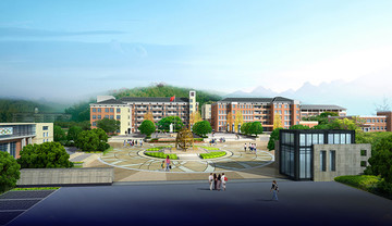 學(xué)校校門景觀效果圖