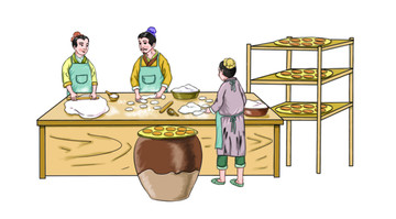 古代人物糕點作坊