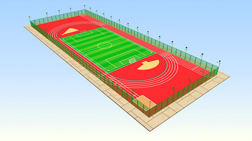 跑道球场3D效果图设计