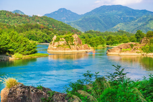 楠溪江狮子岩山水 山水风光