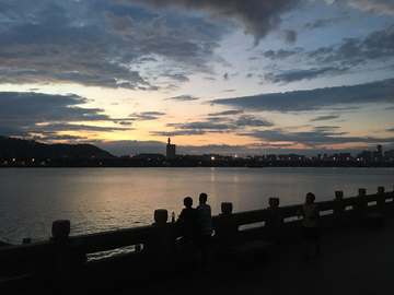 天空 晚霞 江景 蓝天白云